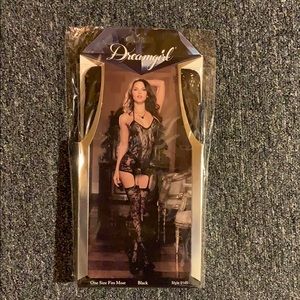 Lace Fishnet Halter Dress